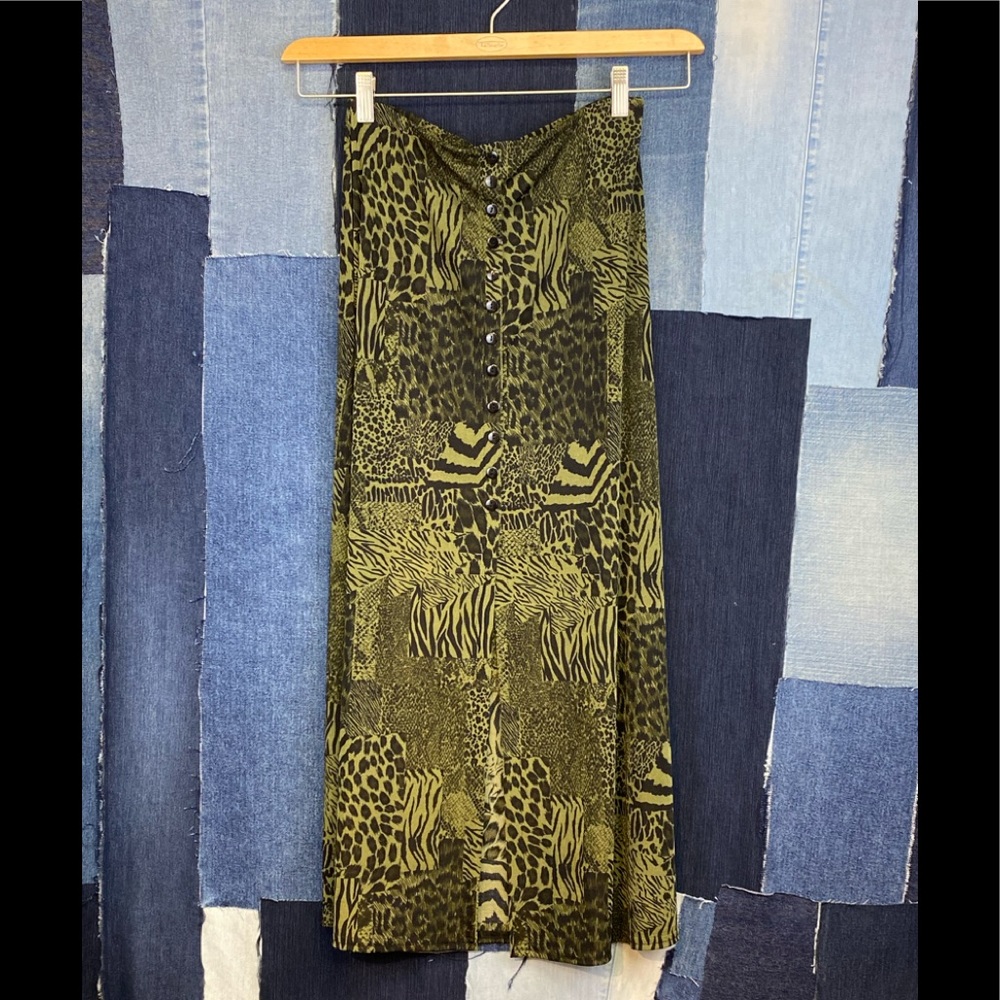 90’s Inspired Animal Print Ankle Length Skirt